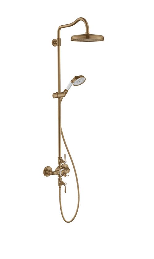 AXOR-HG-AXOR-Montreux-Showerpipe-mit-Thermostat-und-Kopfbrause-240-1jet-Brushed-Bronze-16572140 gallery number 1